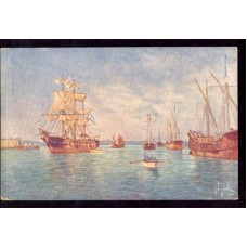 CENTENARIO 1810 - 1910 PATRIOTICA ANTIGUA TARJETA POSTAL CRUCERO LA ARGENTINA